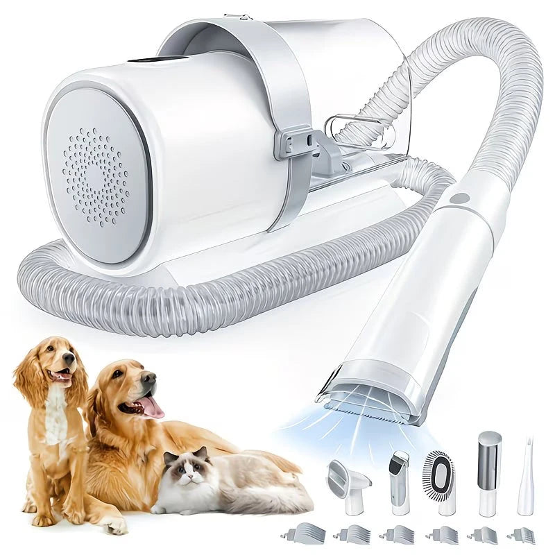 Dog/cat/pet Grooming Vacuum Cleaner, Mulifunctional Grooming Tools, 3 Suction Modes, Cordless Clipper, 5 Grooming Tools, Low-noise Pet Hair Clipper