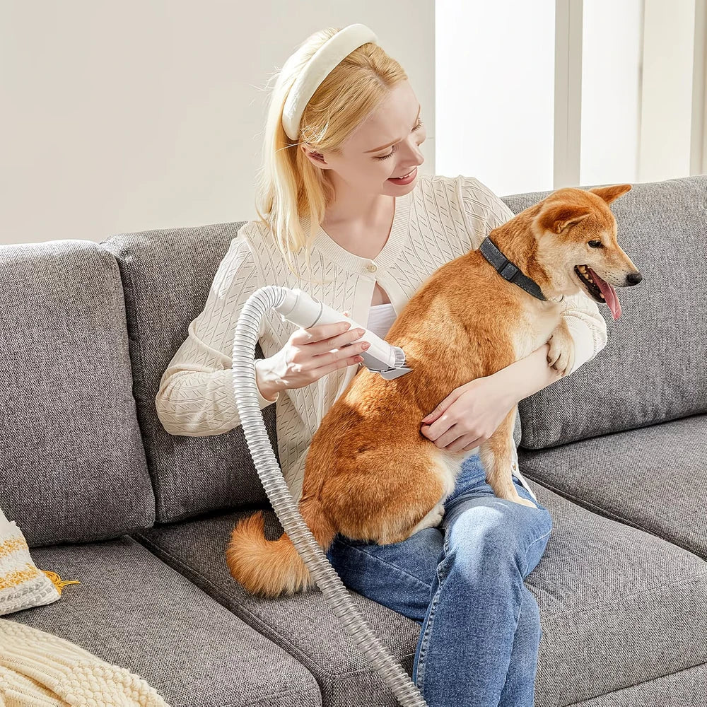 Dog/cat/pet Grooming Vacuum Cleaner, Mulifunctional Grooming Tools, 3 Suction Modes, Cordless Clipper, 5 Grooming Tools, Low-noise Pet Hair Clipper